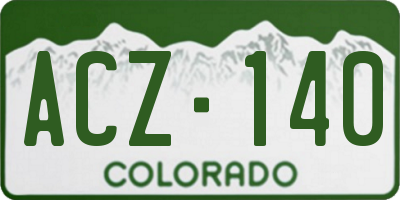 CO license plate ACZ140