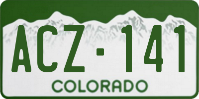 CO license plate ACZ141