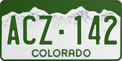 CO license plate ACZ142