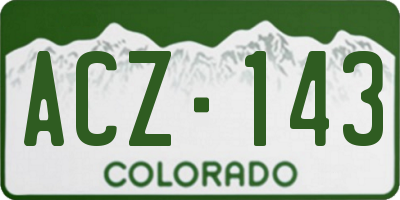 CO license plate ACZ143