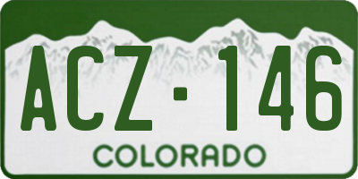 CO license plate ACZ146