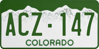 CO license plate ACZ147