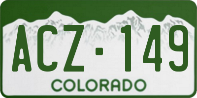 CO license plate ACZ149