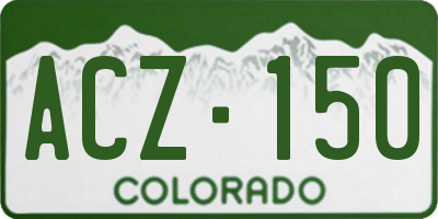 CO license plate ACZ150