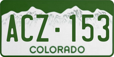 CO license plate ACZ153