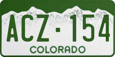 CO license plate ACZ154