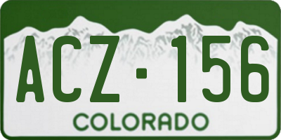 CO license plate ACZ156