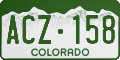 CO license plate ACZ158