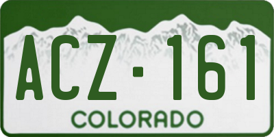 CO license plate ACZ161