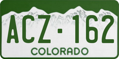CO license plate ACZ162