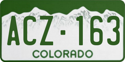 CO license plate ACZ163