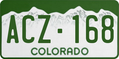 CO license plate ACZ168