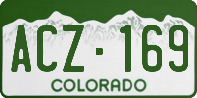 CO license plate ACZ169