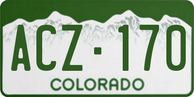 CO license plate ACZ170