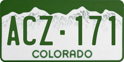 CO license plate ACZ171