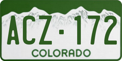 CO license plate ACZ172