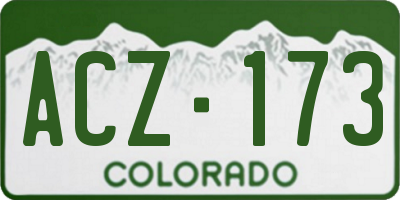CO license plate ACZ173