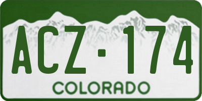 CO license plate ACZ174
