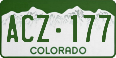 CO license plate ACZ177