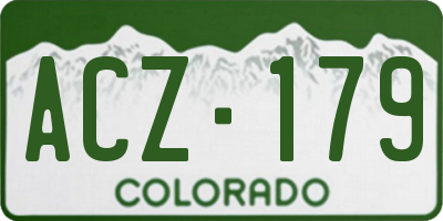 CO license plate ACZ179