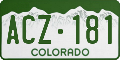 CO license plate ACZ181