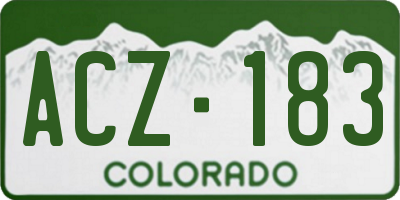 CO license plate ACZ183