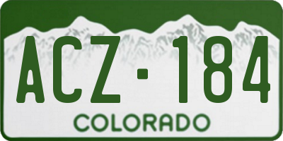 CO license plate ACZ184