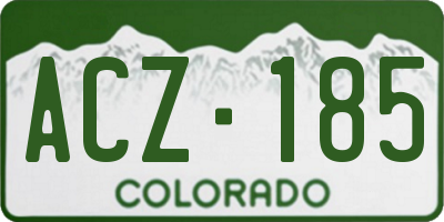 CO license plate ACZ185