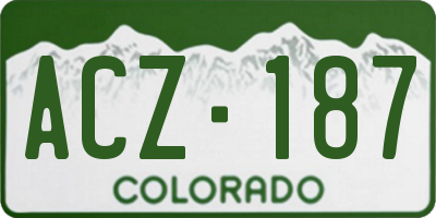 CO license plate ACZ187