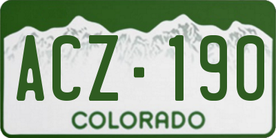 CO license plate ACZ190