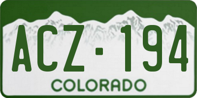 CO license plate ACZ194