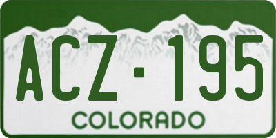 CO license plate ACZ195