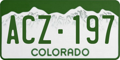 CO license plate ACZ197