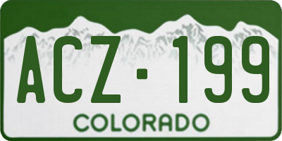 CO license plate ACZ199