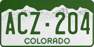 CO license plate ACZ204