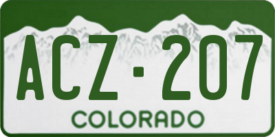 CO license plate ACZ207
