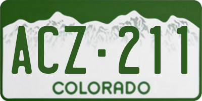 CO license plate ACZ211