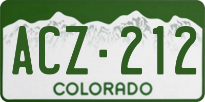 CO license plate ACZ212