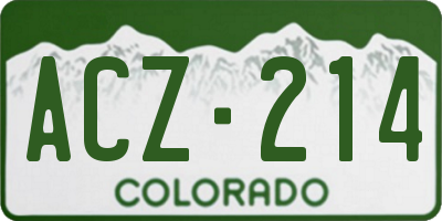 CO license plate ACZ214