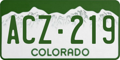 CO license plate ACZ219