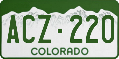 CO license plate ACZ220