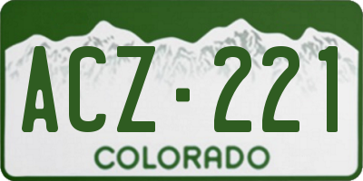 CO license plate ACZ221