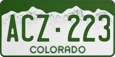 CO license plate ACZ223