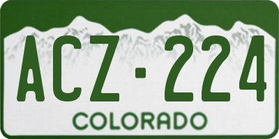 CO license plate ACZ224