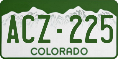 CO license plate ACZ225