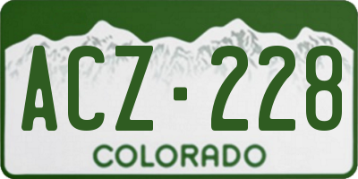 CO license plate ACZ228