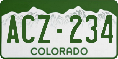 CO license plate ACZ234