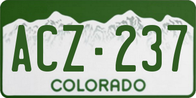 CO license plate ACZ237