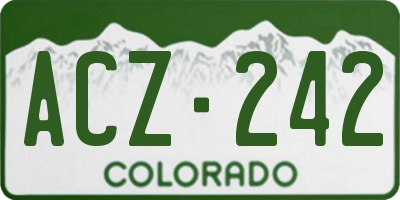 CO license plate ACZ242