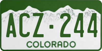CO license plate ACZ244
